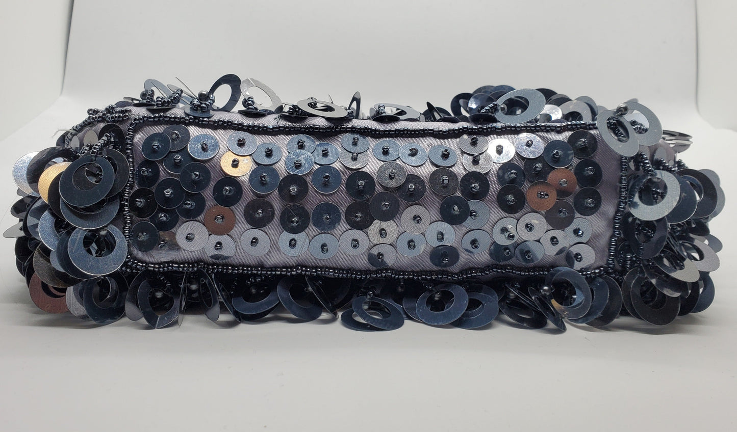 Bottom view of Large loop paillettes and bead purse