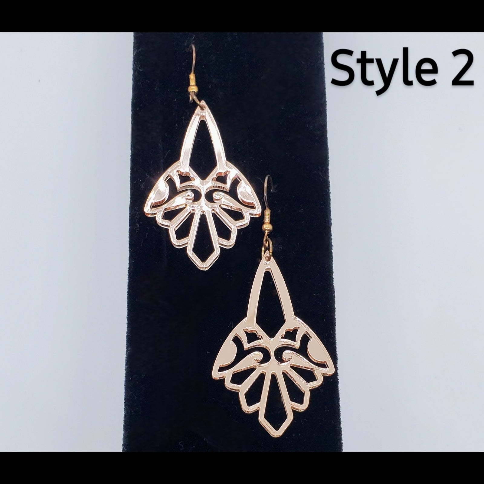 Rose gold Acrylic Baroque style earrings 
