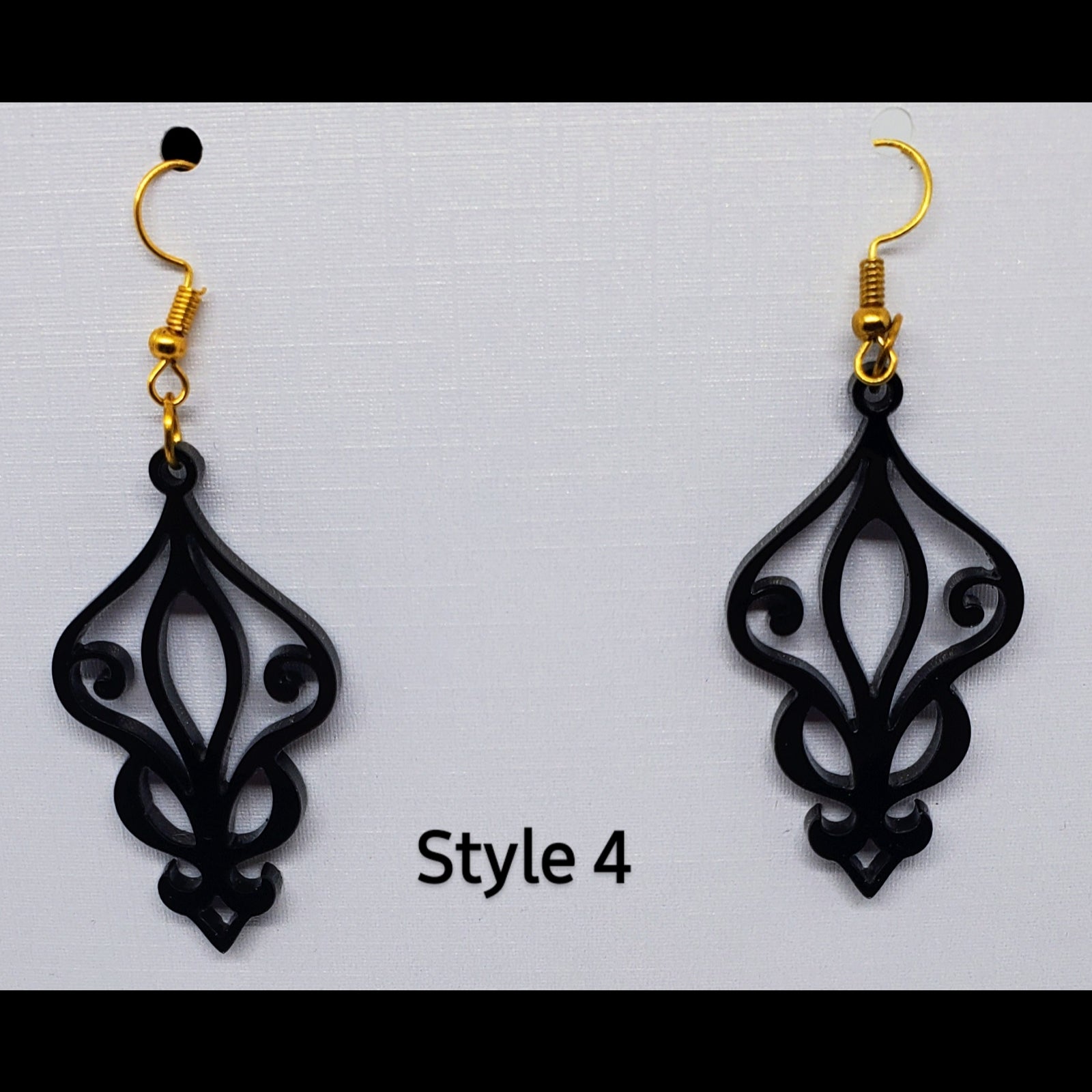 Black Acrylic Baroque style earrings