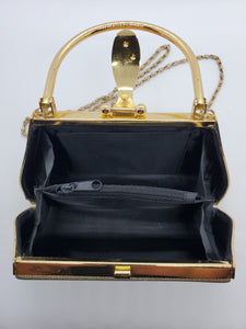 GOLDEN HOUR-Gold hard shell handbag