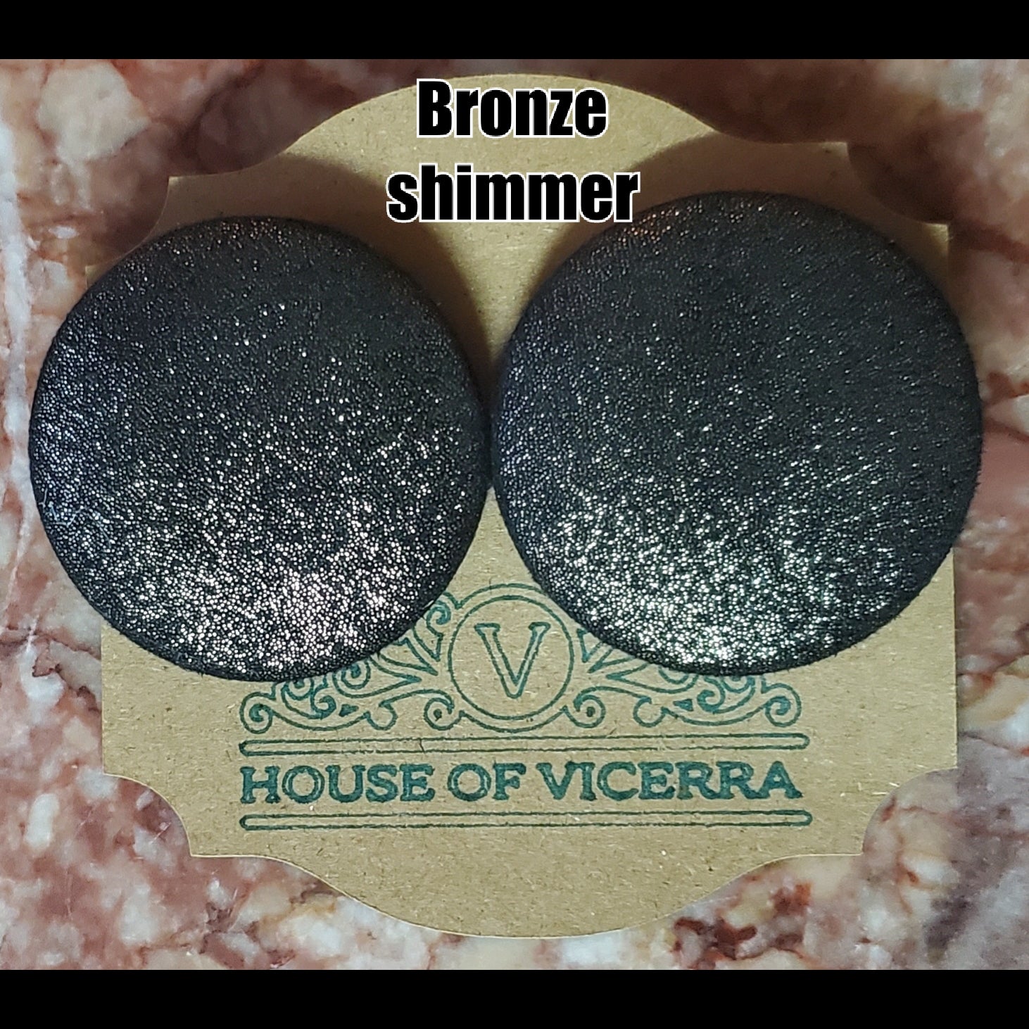 Bronze shimmer  XL button earrings