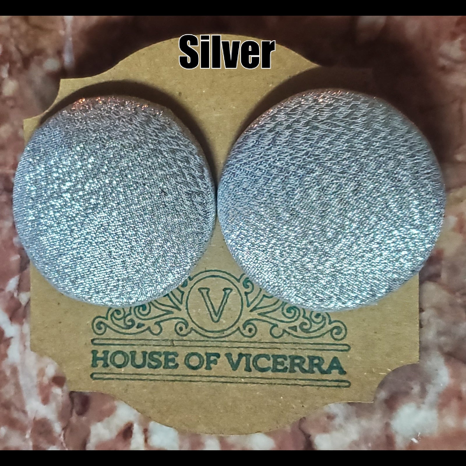 Silver  XL button earrings