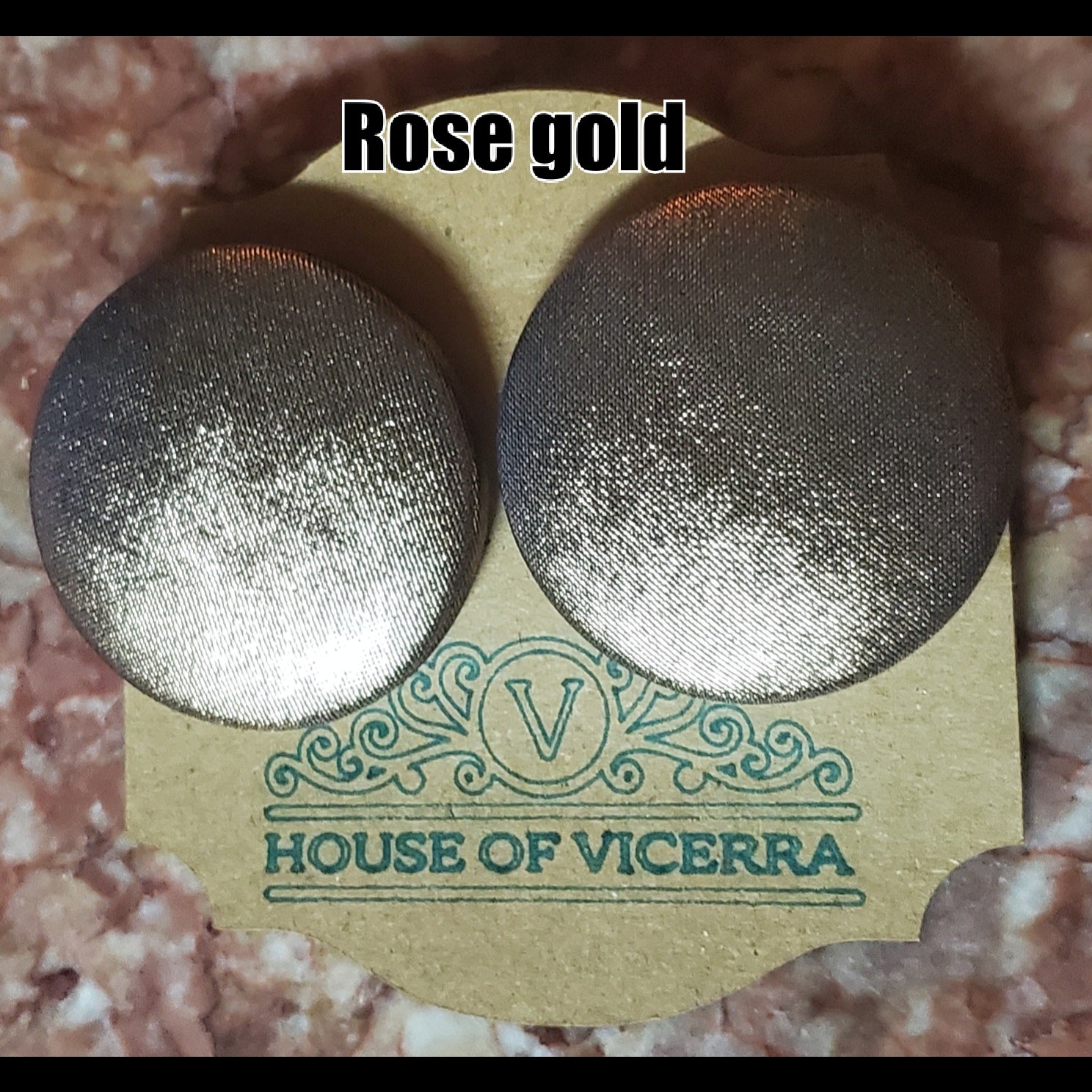 Rose gold  XL button earrings