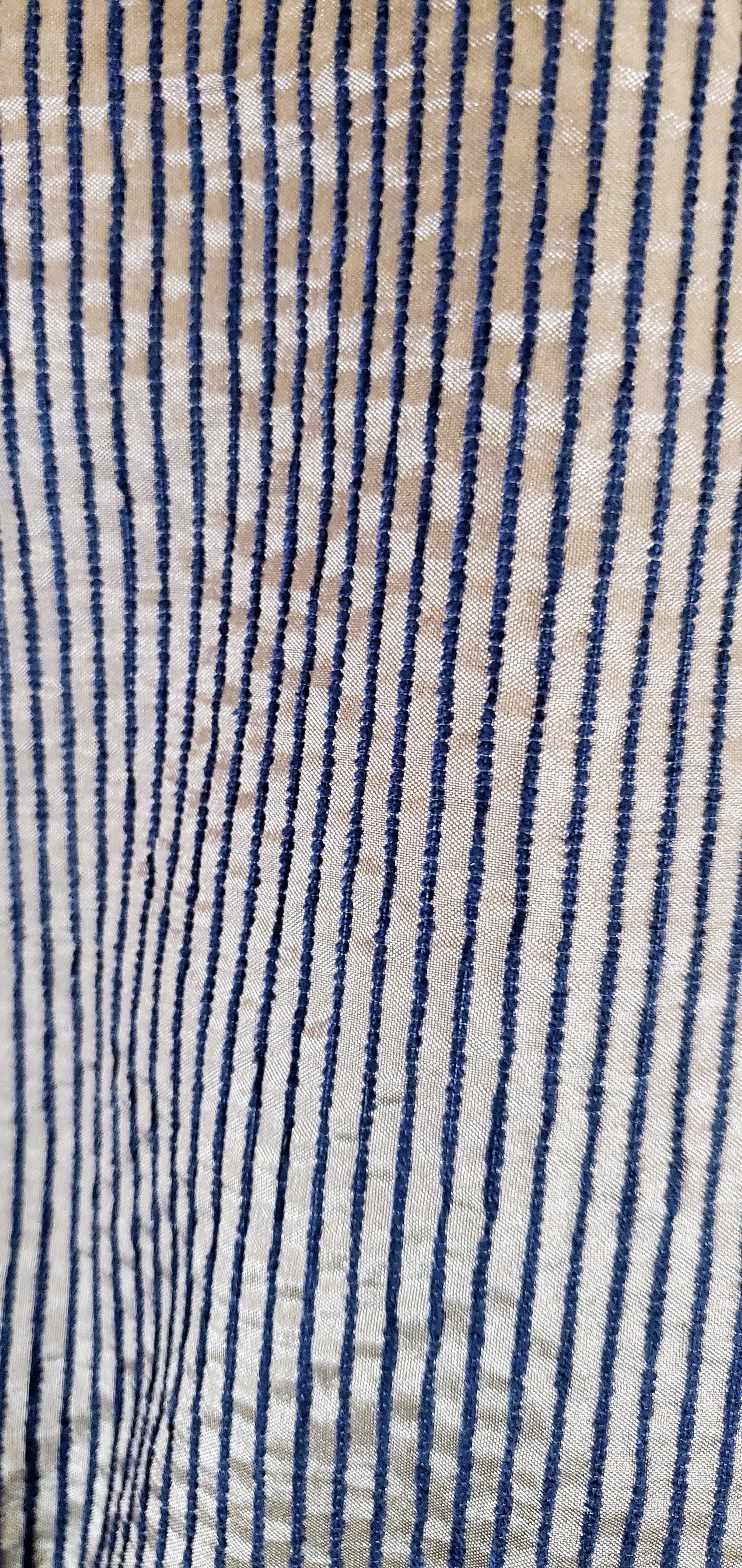 Close up view of Menswear Inspired pinstripe Bomber Jacket bodice fabric