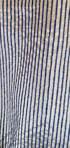 Close up view of Menswear Inspired pinstripe Bomber Jacket bodice fabric