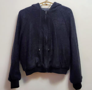 MOODIE-Silk lined custom mohair hoodie jacket