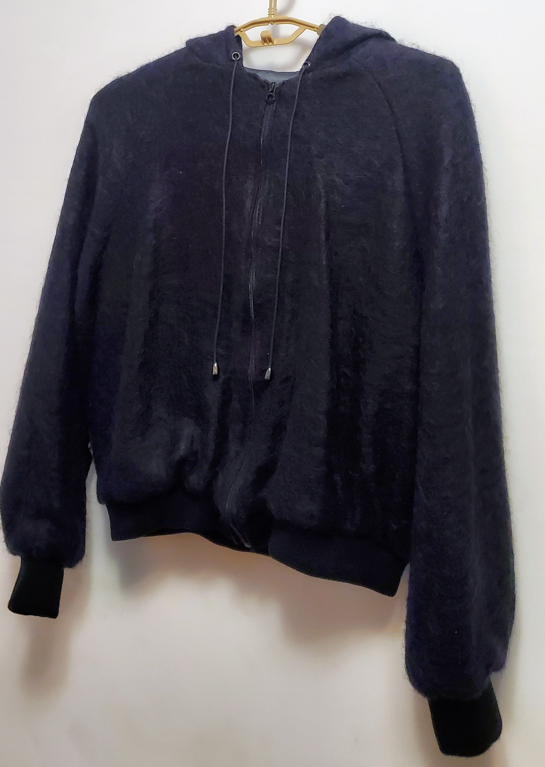 MOODIE-Silk lined custom mohair hoodie jacket