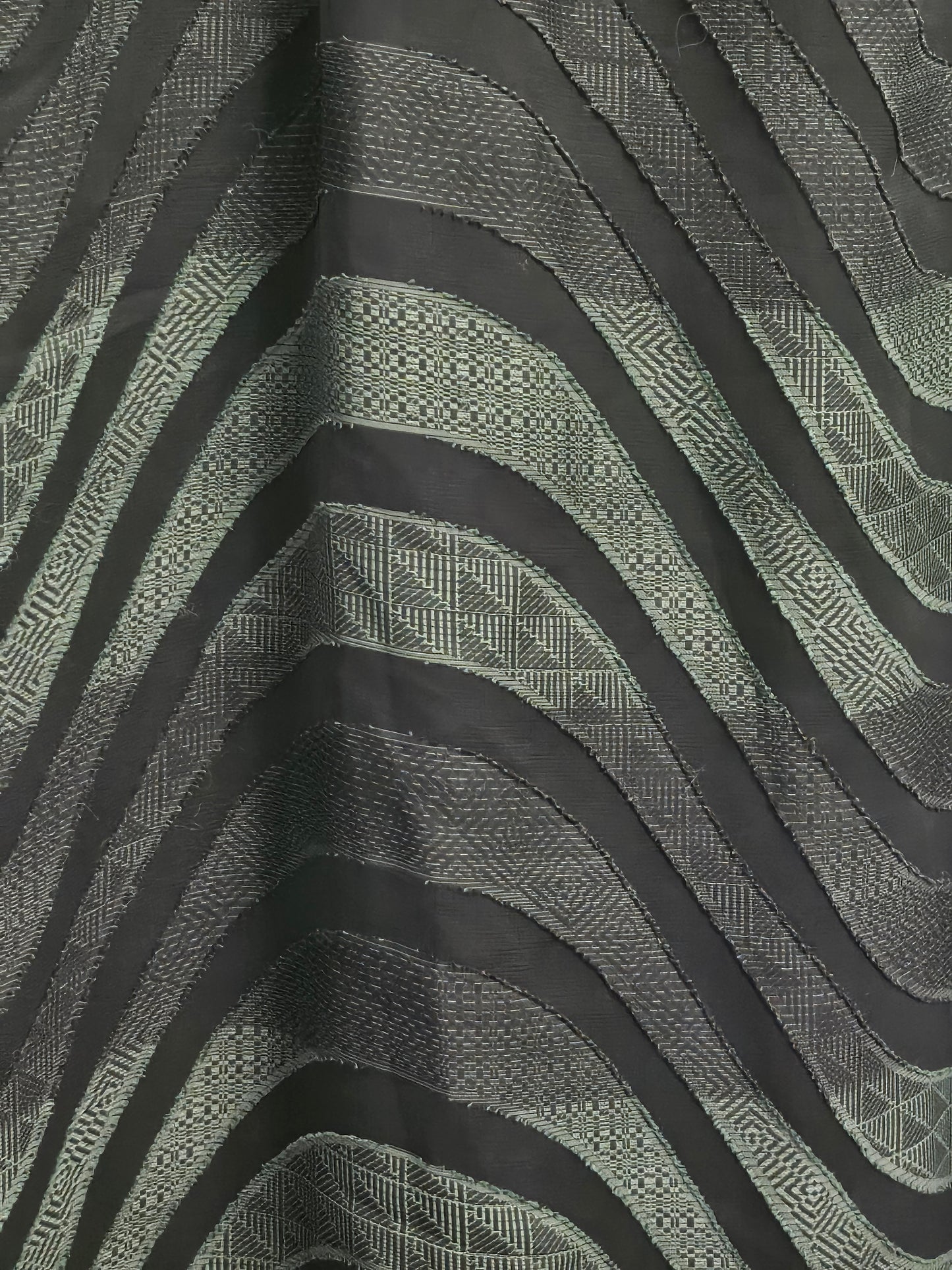 ENVIOUS- Green swirl print fringed slip dress