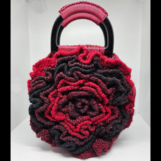 Back view of 3D Rose Crossbody Bag