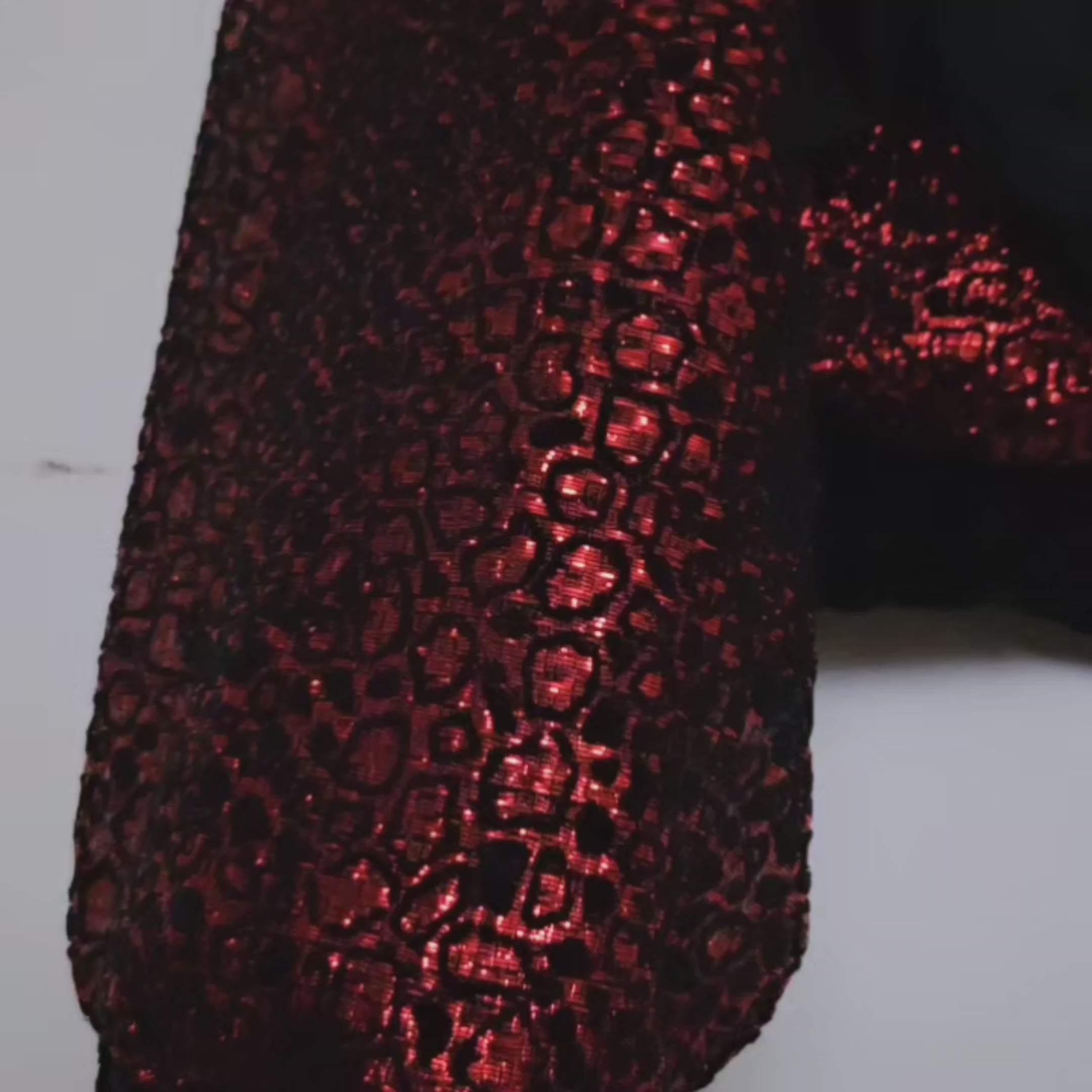 ROUGE- Flocked shimmer bomber with exaggerated sleeves and matching one-of-a-kind pockets