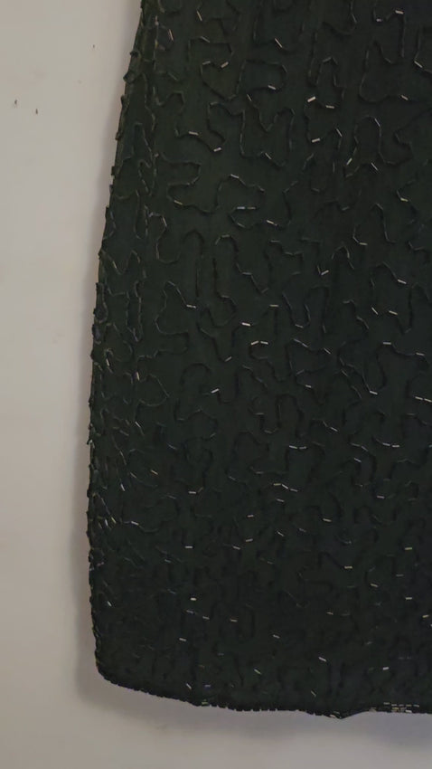 video of 80s Peacock Beaded Cocktail Dress 